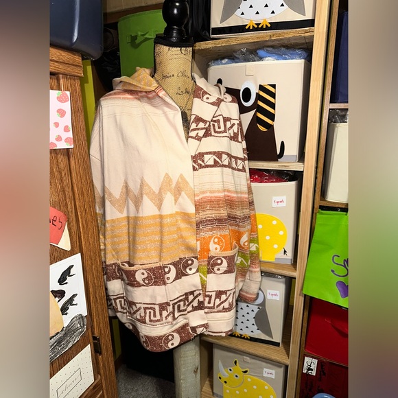 ☀️🧡💛🤎NWT URBAN OUTFITTERS DBG Open Front Jacket with pockets and hood - Picture 3 of 14